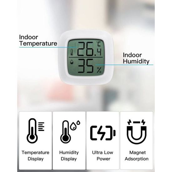 NCKIHRKK Lot De 6 Mini Thermomètre Hygromètre Digital Intérieur - Haute Précision LCD