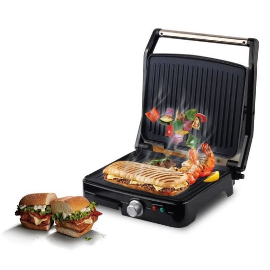 Gril Panini Aigostar Calore 1800W - Plaques Antiadhésives Large Ouverture 180° - Sans BPA - Thermostat Réglable
