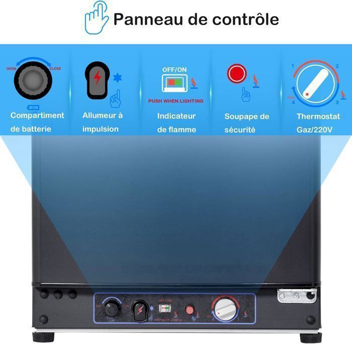 Réfrigérateur Camping SMAD 60L 3 Voies - 12V/230V/Gaz - Pour Camping-car Caravane - Neuf