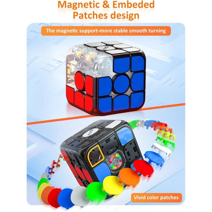 ROXENDA Cube Magique 3x3, Puzzle Cube à Pièces Amovibles – Jouet Éducatif Créatif pour Enfants, Idéal pour Le Divertissement et Le Développement Cognitif