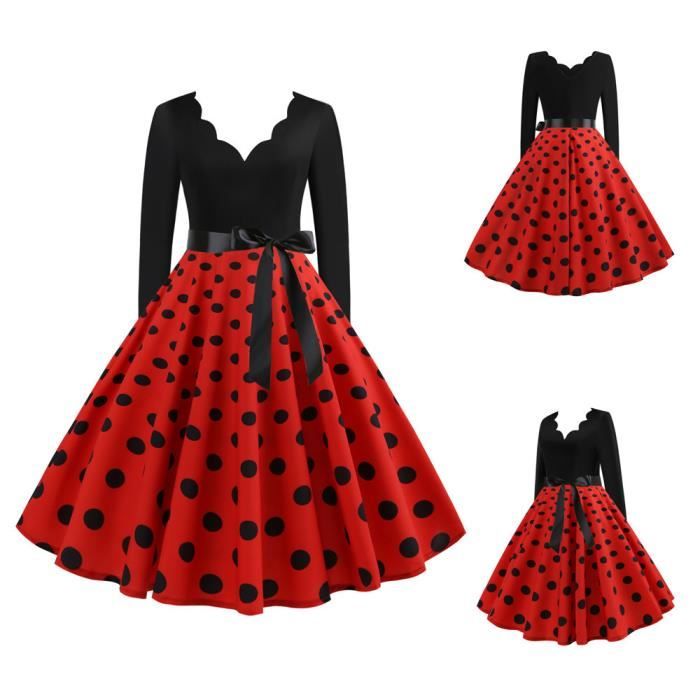Robe De Noël Pour Femme - Manches Longues, Col Rond Large - Imprimé Festif, Confortable Pour Soirée Ou Fête - 3