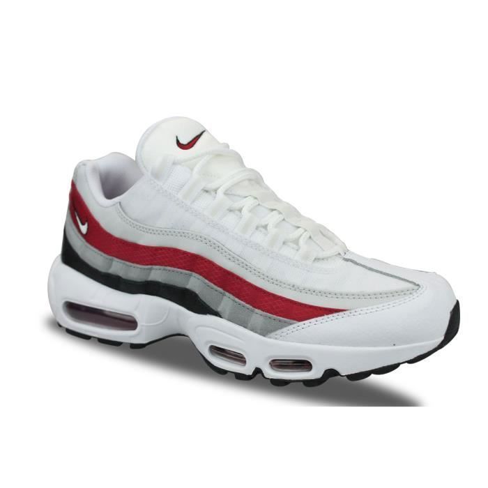 Chaussures Nike Air Max 95 Blanc Rouge Noir Homme Classics