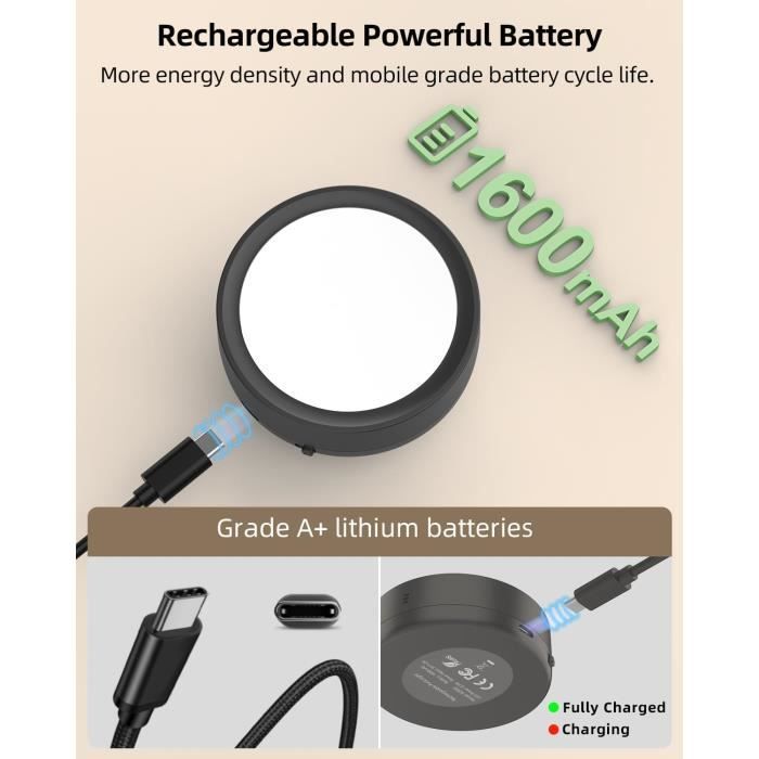 6 Spots LED EZVALO Sans Fil - Rechargeables Télécommande - Gradation Main - Pour Meubles