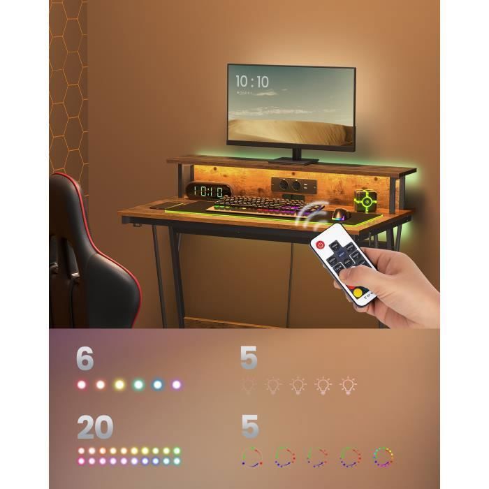 Bureau en Forme de L Avec 2 Tiroirs Spacieux, avec Support pour Écran Bureau en Forme de L Avec 2 Tiroirs Spacieux, avec Support pour Écran