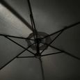 Parasol de jardin déporté - AKORD - CYNIA - Imperméable - Gris foncé - 300x300x245 cm-3