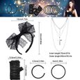 Costume de Fête des Années 80 Pour femme-Accessoires de Madonna-Bandeau en Dentelle Boucles d'Oreilles Filet Collier Bracelet-3