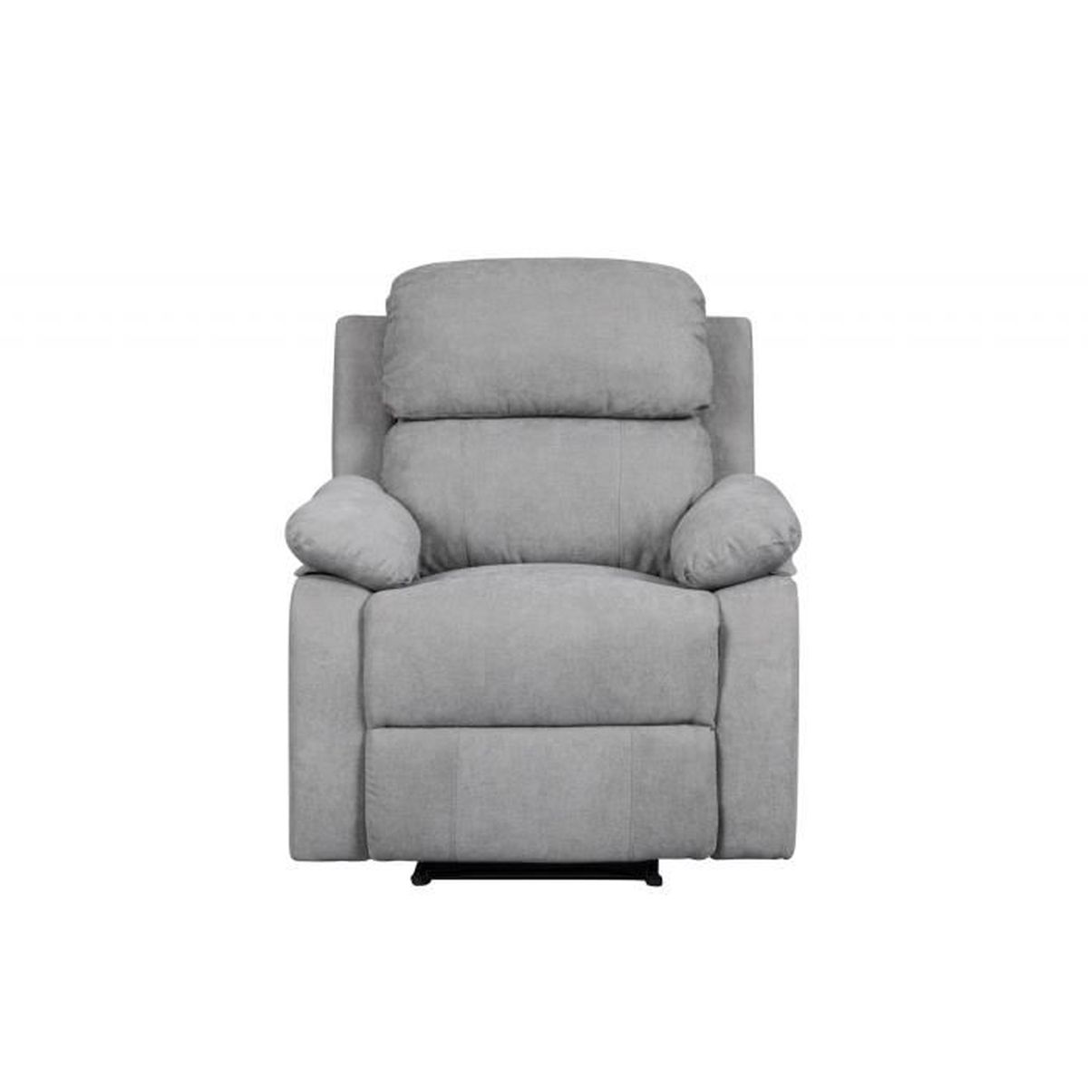 Fauteuil Relax En Tissu Gris Keaton