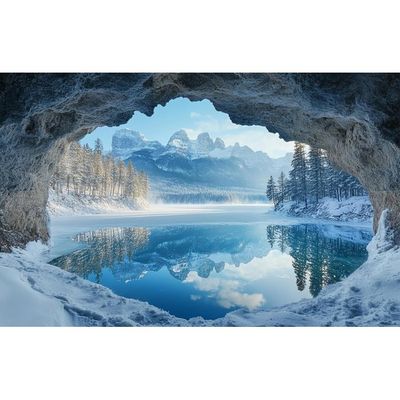 Papier Peint 3D Montagne H321 – Effet Mural Immersif, Autocollant Et Amovible !