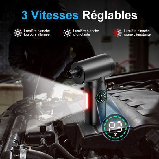 Souffleur Air Comprimé Souffleur Électrique 180000 Tr/min Multi-Usages Avec Lampe De Poche