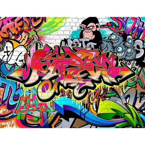 Papier Peint Intissé 396 X 280 Cm Singe Graffiti