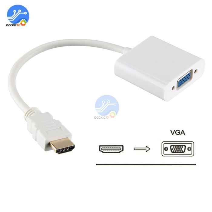 Câble adaptateur de convertisseur mâle vers VGA femelle, 1080P, compatible  HDMI, pour PC portable, DVD, HDTV, - Cdiscount Informatique