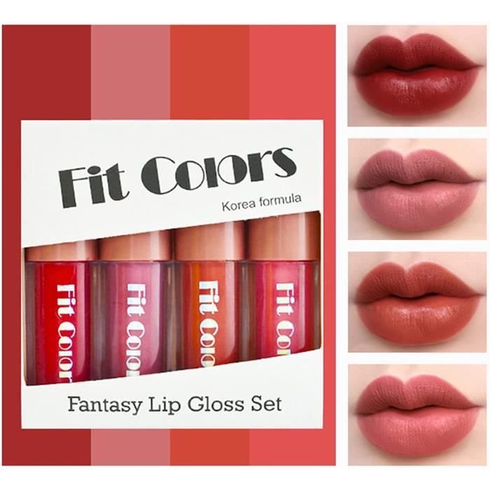 Kit Rouge à Lèvres 4 Couleurs Mat - Longue Tenue, Naturel, Format Voyage