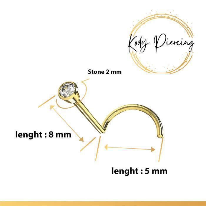 20 Piercings De Nez Pour Femme - Pendentifs En Forme De L Avec Zircon Brillant - Acier Inoxydable, Styles élégants - 8