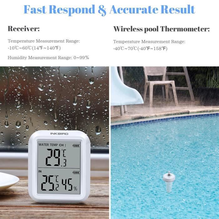 Thermomètre De Piscine Flottant Portable 0-50 ℃ Jauge De Température étanche Avec Cordon Pour Piscine, Spa, Jacuzzi, Aquarium, étang