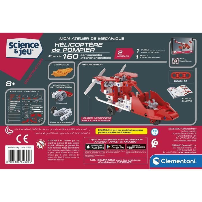 Clementoni - 52338 - Mon Atelier de Mécanique - Camions de Transport - Jeu de Construction - Version française, fabriqué en Italie, 8 Ans et Plus