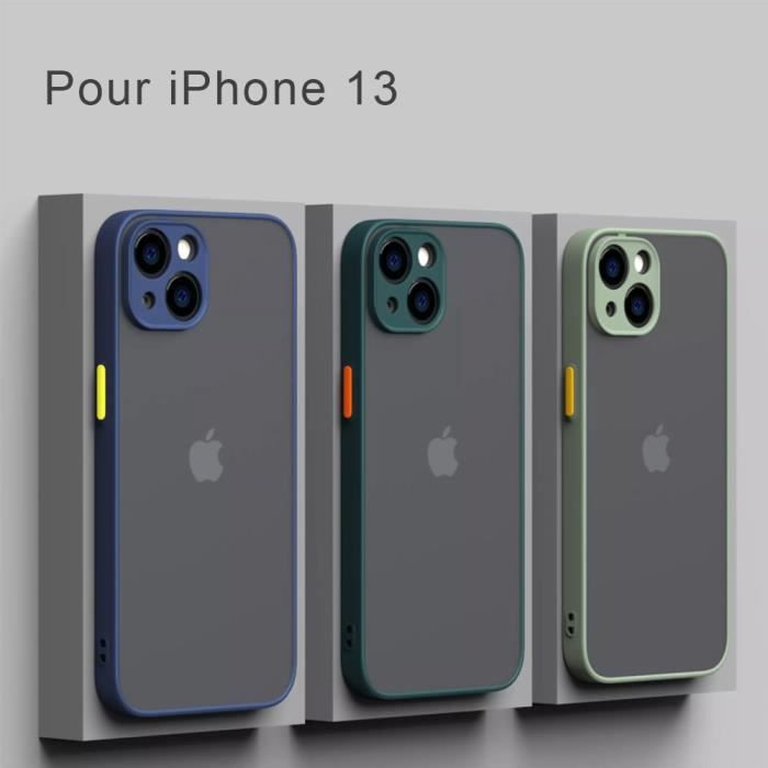 Coque iPhone 13 Mini solide bumper matte (bleu) 