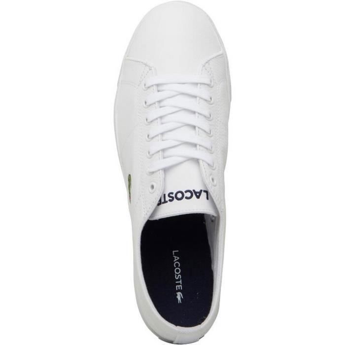 Baskets Lacoste Blanches Riberac en Cuir Pour Femme Blanc