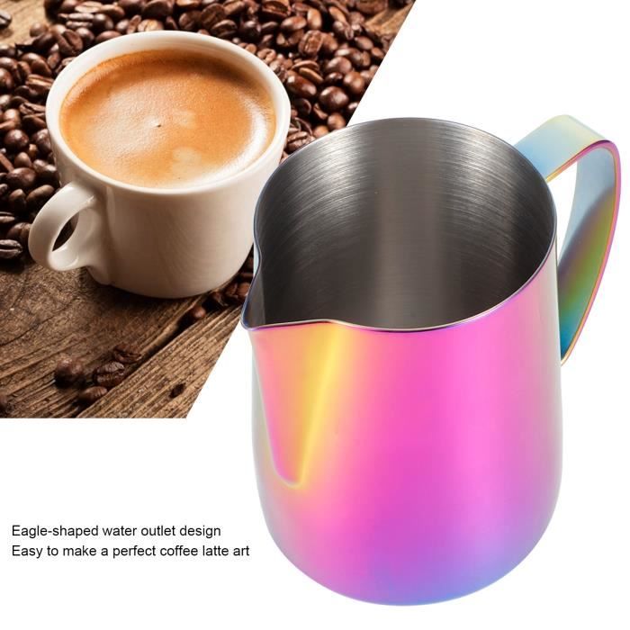 Keenso Pichet à Mousser De Lait Pichet à Mousser En Acier Inoxydable 600 Ml Pichet à Mousser