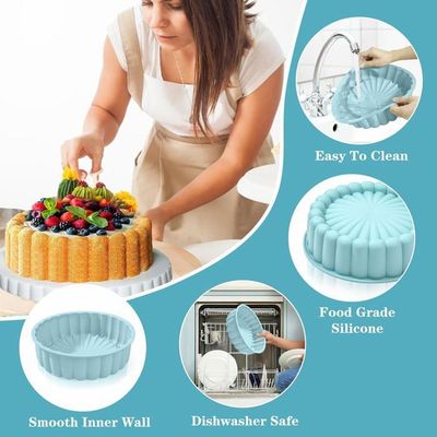 SourceTon Lot de 3 moules à gâteaux en silicone avec 6 formes SourceTon Lot de 3 moules à gâteaux en silicone avec 6 formes