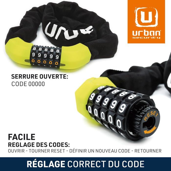 Antivol Vélo Haute Sécurité Zenacross - Cadenas Pliable Acier Carbone Avec Support Et 3 Clés Pour Vélo Électrique