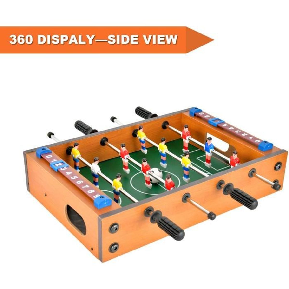Y56 Mini table de football baby foot de table Jeu de foot 34 cm x 34 cmx 5 cm bon cadeau pour les fêtes et danniversaire 