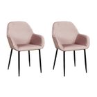 HOME DECO FACTRY FAUTEUIL GIULIA ROSE VELOURS COTELE