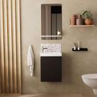 MOB-IN Meuble Lave-mains noir carbone LISA avec miroir