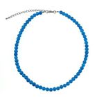 Collier - So Charm - Bleu - Perles de verre - 41 cm + 6 cm de rallonge - Femme