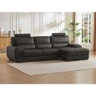 VENTE-UNIQUE Canapé d'angle en cuir METROPOLITAN II - Noir - Angle droit - Salon d'angle METROPOLITAN II en cuir