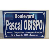 Place Pascal OBISPO objet collector pour fan - PLAQUE DE RUE  cadeau original série limitée 