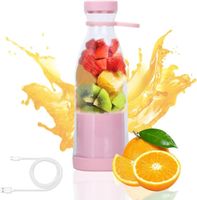 Blender Smoothie Maker, mélangeur de smoothie portable 380 ml pour smoothie au jus de milkshake (rose)