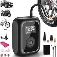 Gonfleur Pneu Voiture Sans Fil 150PSI, BYONDSELF Mini Gonfleur Electrique Compresseur Voiture Numérique Sans Fil, Noir
