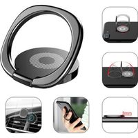 Support magnétique de téléphone portable - Lamchin - Mini - Rotation 360° - Léger - Noir