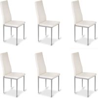 Lot de 6 chaises salle à manger blanches - Lena - DESIGNETSAMAISON