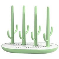 Séchoir Biberons,Porte-biberon en forme de cactus,Avec égouttoir amovible et support,pour Sécher Sucettes,Biberon(vert)