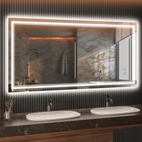 Miroir de Salle de Bain LED 150 x 70cm - Anti-buée -Interrupteur Tactile Miroir Grand Miroir mural Rectangulaire