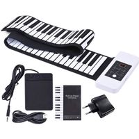 88 Touches Piano électronique Pliable portable en silicium USB Clavier Li-ion Haut-parleur Batterie Intégré