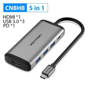 HUB Gris CNB 5 en 1 - HUB USB C vers Multi USB 3.0, ad
