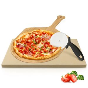 Sannobel Pierre à pizza cordierite pour four et barbecue,plaque pizza convient pour la pizza cuisson du pain des biscuits 38.1 x 30.5 x1.5cm 