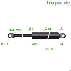 Ressort à Gaz Acier Verni OSCULATI 355 Mm 18 Kg - Oeil-Oeil Pour Environnement Marin