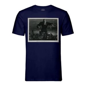 T-SHIRT T-shirt Homme Col Rond Bleu Photo du Film King Kon