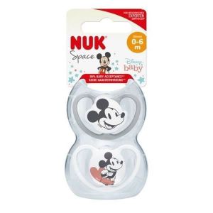 SUCETTE NUK Lot 2 sucettes SPACE Mickey - 0-6 mois