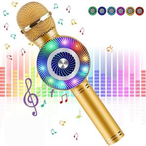 Microphone karaoke sans fil bluetooth avec lumiere led - Cdiscount