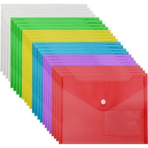 Oxford Lot de 5 porte-documents A5 en plastique transparent 5 couleurs