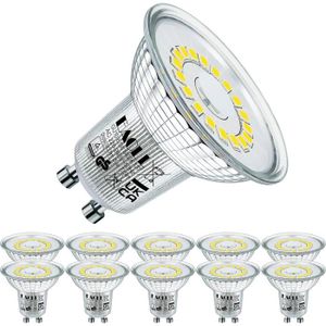 AMPOULE - LED Ampoules LED GU10 Blanc Froid, 6.5W équivalent Halogène 100W, Lot de 10, 6400K 735lm Non Dimmable, éclairag sans[S398]