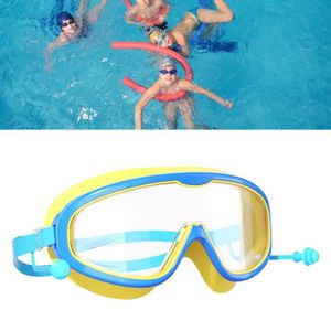 LUNETTES DE NATATION VGEBY lunettes de natation anti-buée Lunettes de natation pour enfants, grand cadre, étanches, sport piscine Bleu et jaune