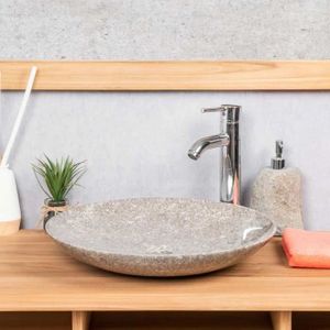 LAVABO - VASQUE Vasque en marbre salle de bain Lysom 45 gris - WAN