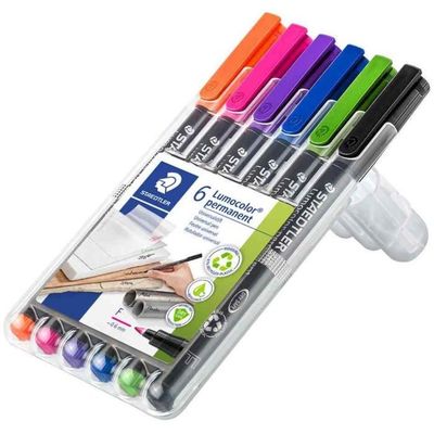 3 Marqueurs Lumocolor Correctables STAEDTLER - Pointe Moyenne 0.6mm - Effaçable à Sec - Rouge - Pour Tableaux