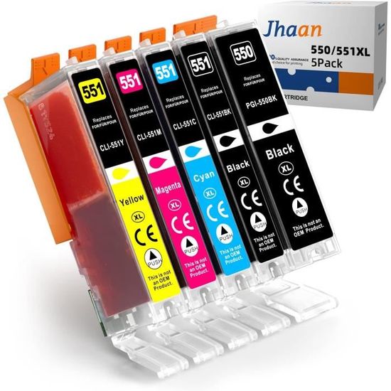 Lot De Cartouches D'encre Compatibles Pour Imprimante Canon Pixma MG 5650 - Modèles PGI550 & CLI551