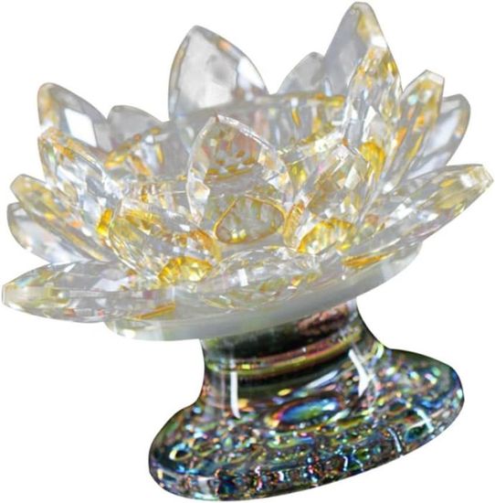 Photophore En Cristal En Forme De Fleur De Lotus - Porte-Bougie Pour Décoration Mariage/Noël (Lot De 2) - 4
